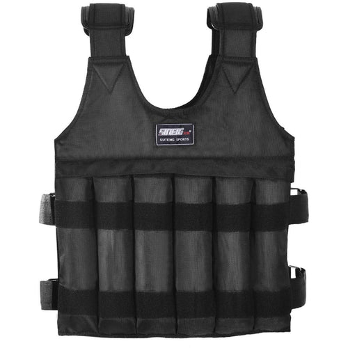 Adjustable Weighted Vest - 110 lbs Capacity with 12 Sand/Steel Pockets