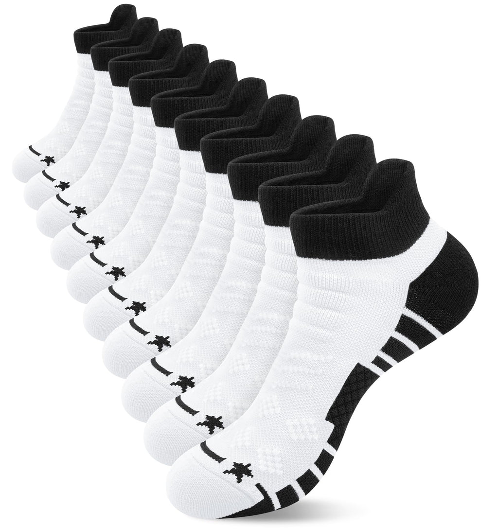 Women's Athletic Ankle Socks - 5 Pack Cushioned Low Cut for Running & Gym