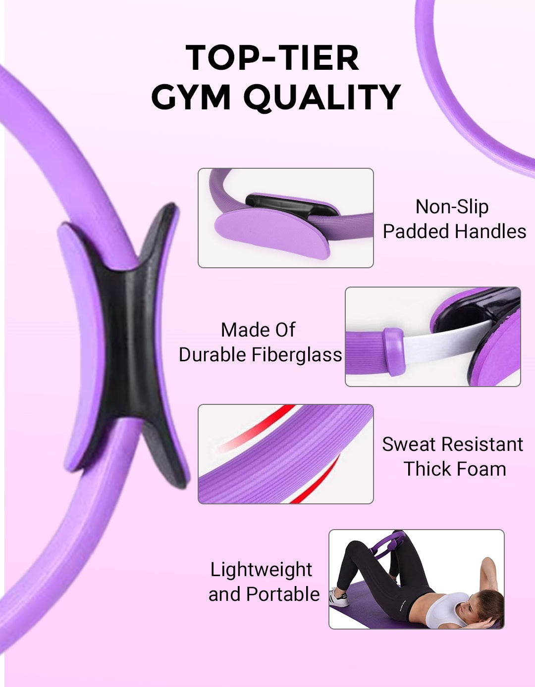 Pilates Ring 12" - Fitness Circle for Resistance Training & Toning