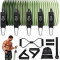 Resistance Band Set - 150 lbs with Handles, Ankle Straps & Door Anchor