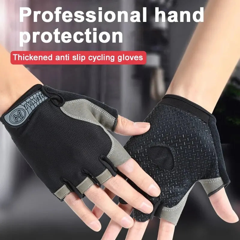 Gym Gloves - Fingerless Anti-Slip for Weight Lifting, Training & Cycling
