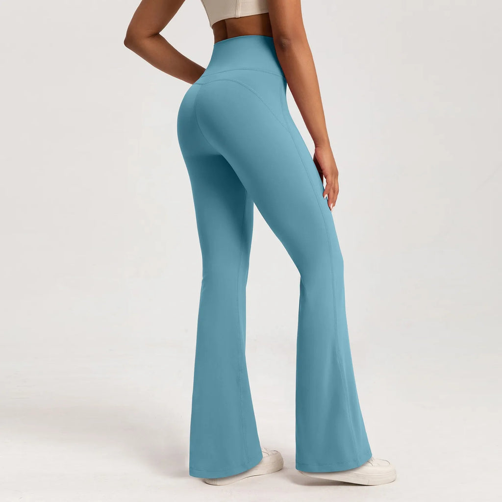 High-Waist Flare Yoga Leggings - Breathable Wide Leg Pants