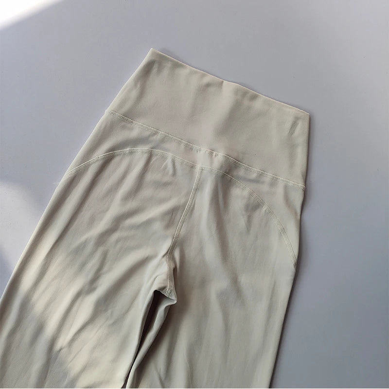 High-Waist Flare Yoga Leggings - Breathable Wide Leg Pants