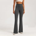 High-Waist Flare Yoga Leggings - Breathable Wide Leg Pants Gray
