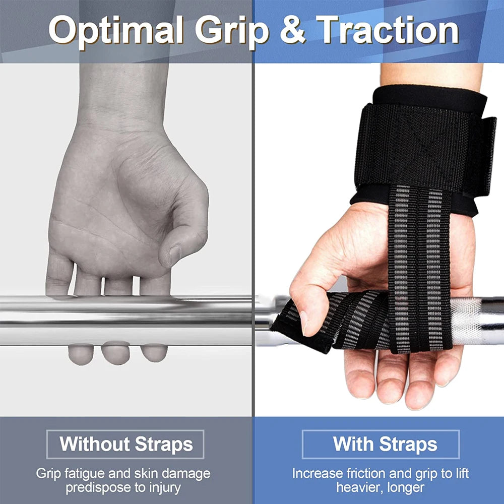 Premium Lifting Straps with Padded Wrist Support