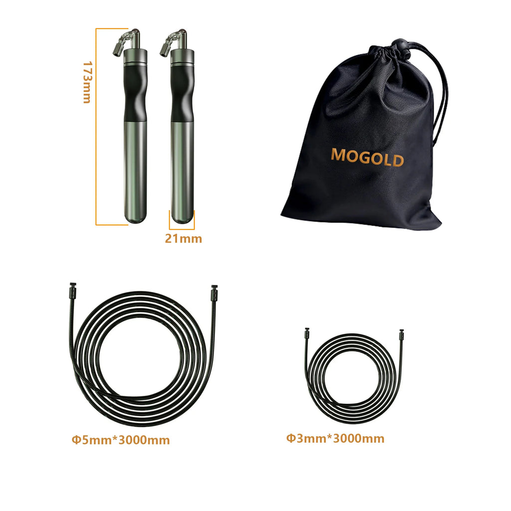 Weighted Jump Rope - Interchangeable 3.0-5.0 lb Cables with Aluminum Handles