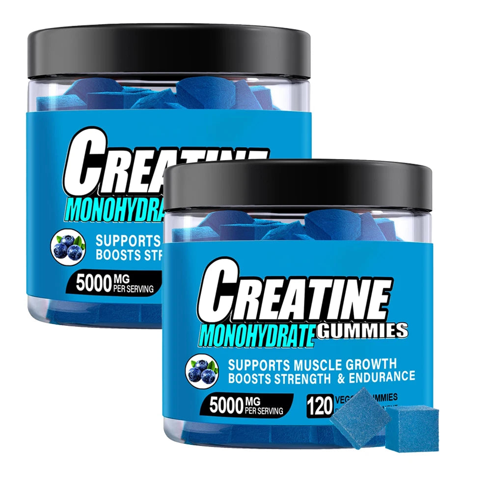 Creatine Monohydrate Gummies for Men & Women – Boost Focus, Muscle, Strength, Recovery, Cognitive Health & Memory | Vegan