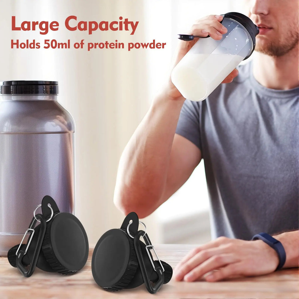Portable Protein Powder Funnel with Carabiner - 50ml Travel Container