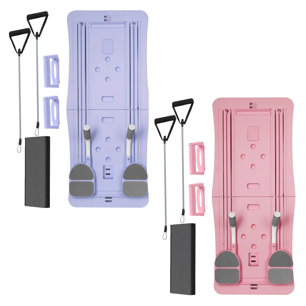 Foldable Pilates Board - 4-in-1 Core Trainer with Resistance Bands for Home Gym