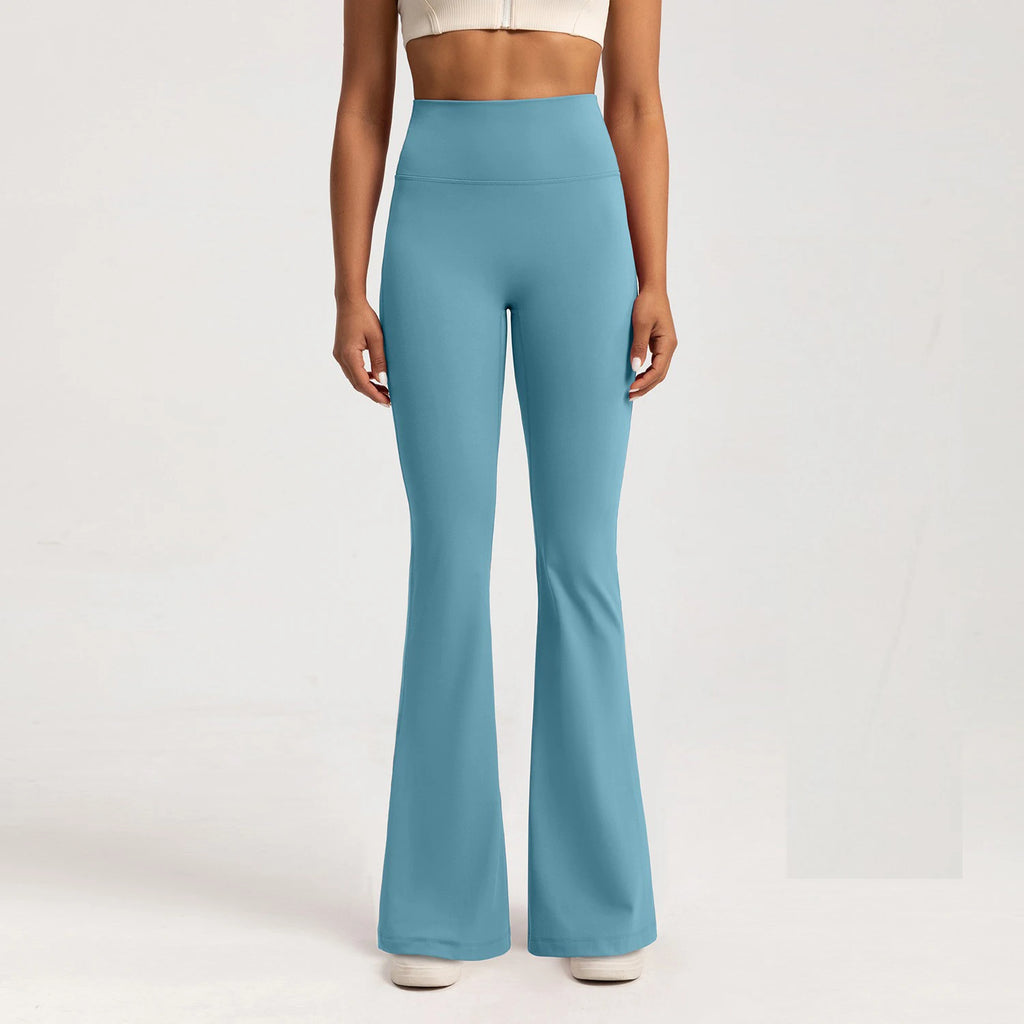 High-Waist Flare Yoga Leggings - Breathable Wide Leg Pants