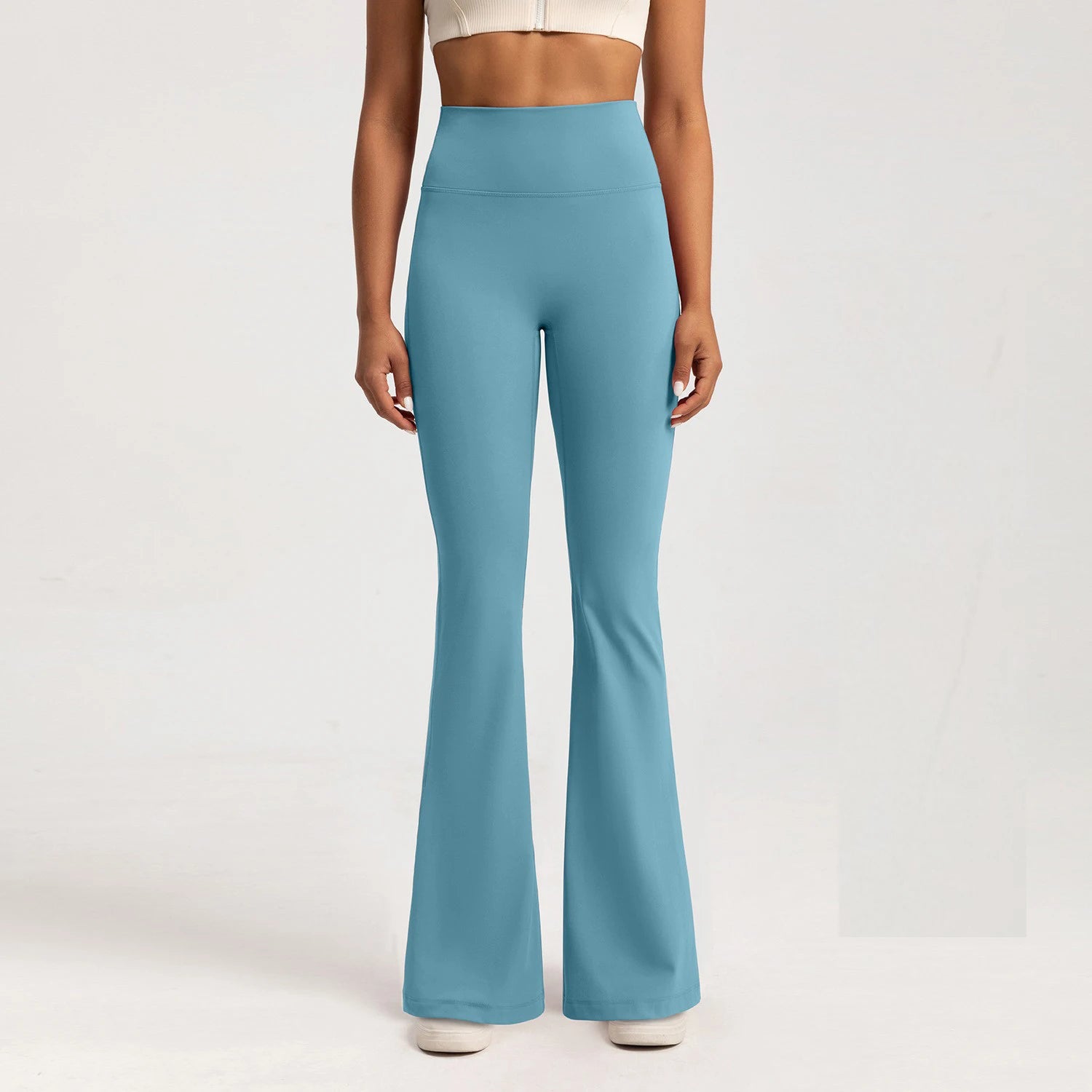 High-Waist Flare Yoga Leggings - Breathable Wide Leg Pants