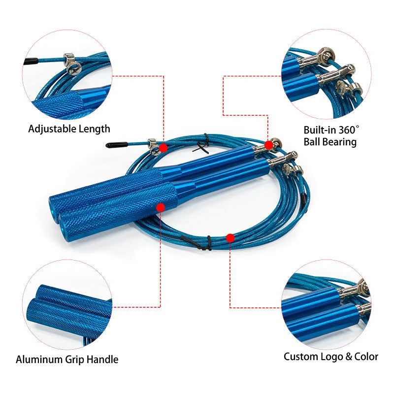 Heavy-Duty Speed Jump Rope - Steel Wire for Boxing, MMA & CrossFit