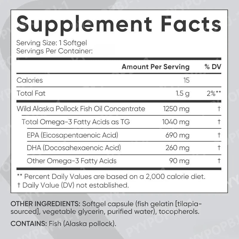 Omega-3 Fish Oil Softgels – Wild Alaska Pollock | 90 Softgels
