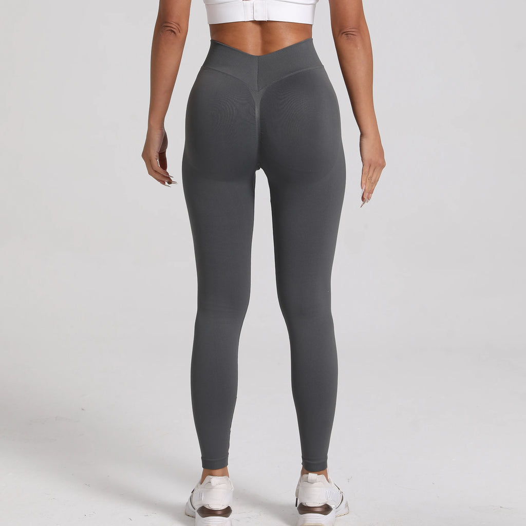 V-Back Scrunch Butt Leggings for Women – Seamless Yoga & Gym Tights | Booty Lifting