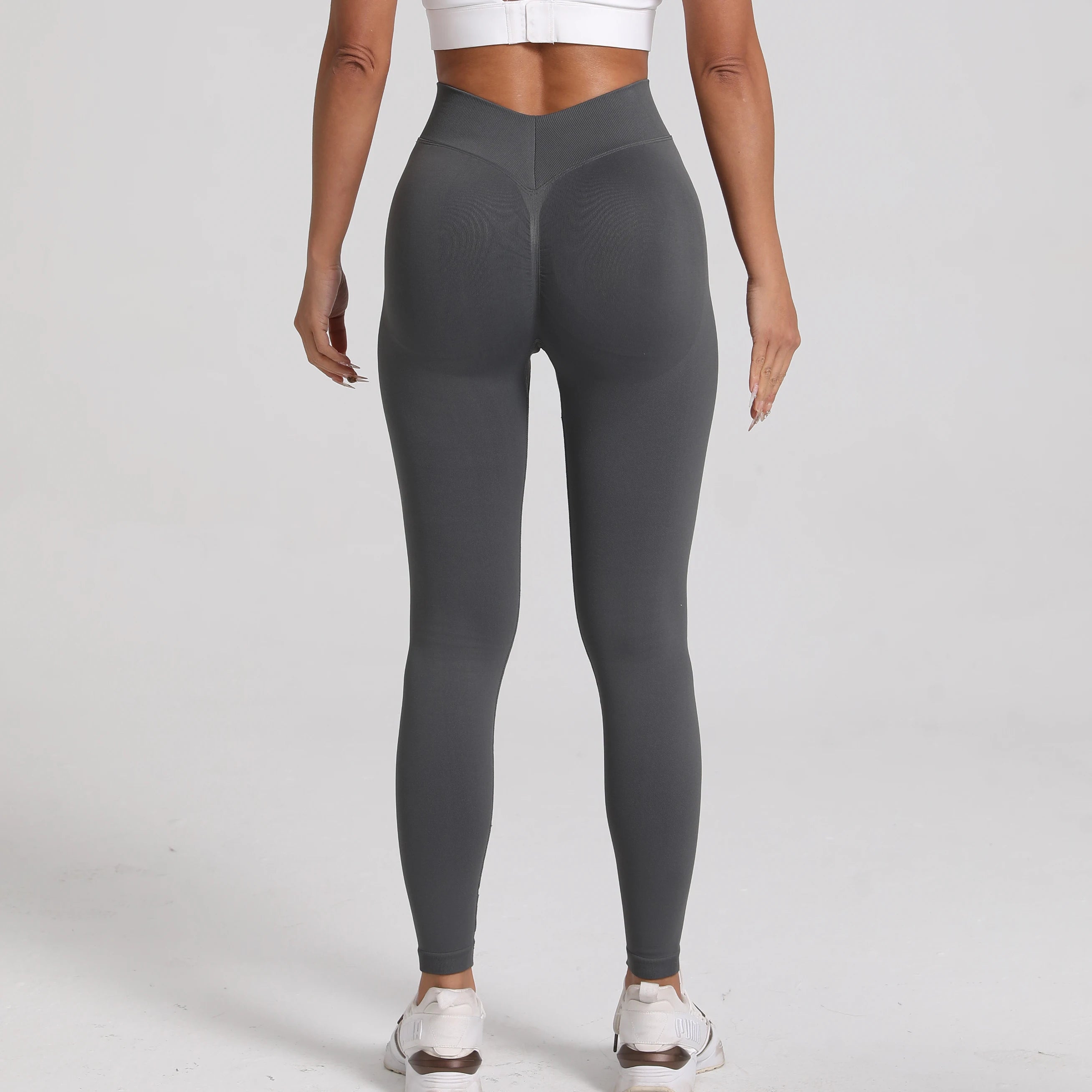 V-Back Scrunch Butt Leggings for Women – Seamless Yoga & Gym Tights | Booty Lifting