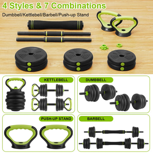 Adjustable Dumbbell Set – 44, 66 & 88 LB | 4-in-1 Barbell & Kettlebell Home Gym