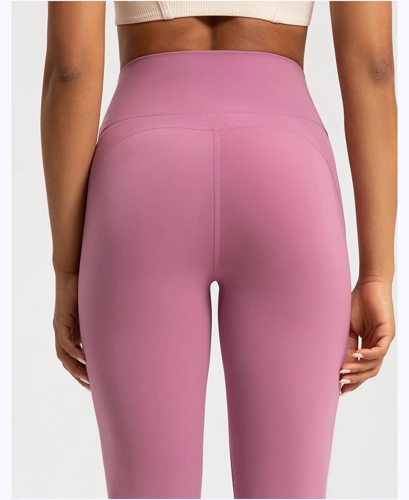 High-Waist Flare Yoga Leggings - Breathable Wide Leg Pants