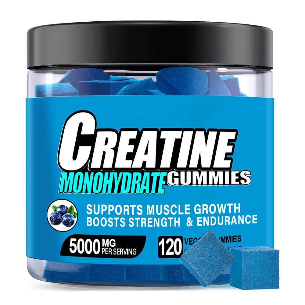 Creatine Monohydrate Gummies for Men & Women – Boost Focus, Muscle, Strength, Recovery, Cognitive Health & Memory | Vegan
