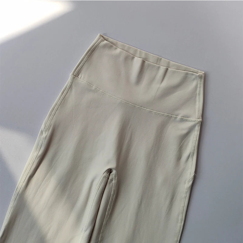 High-Waist Flare Yoga Leggings - Breathable Wide Leg Pants