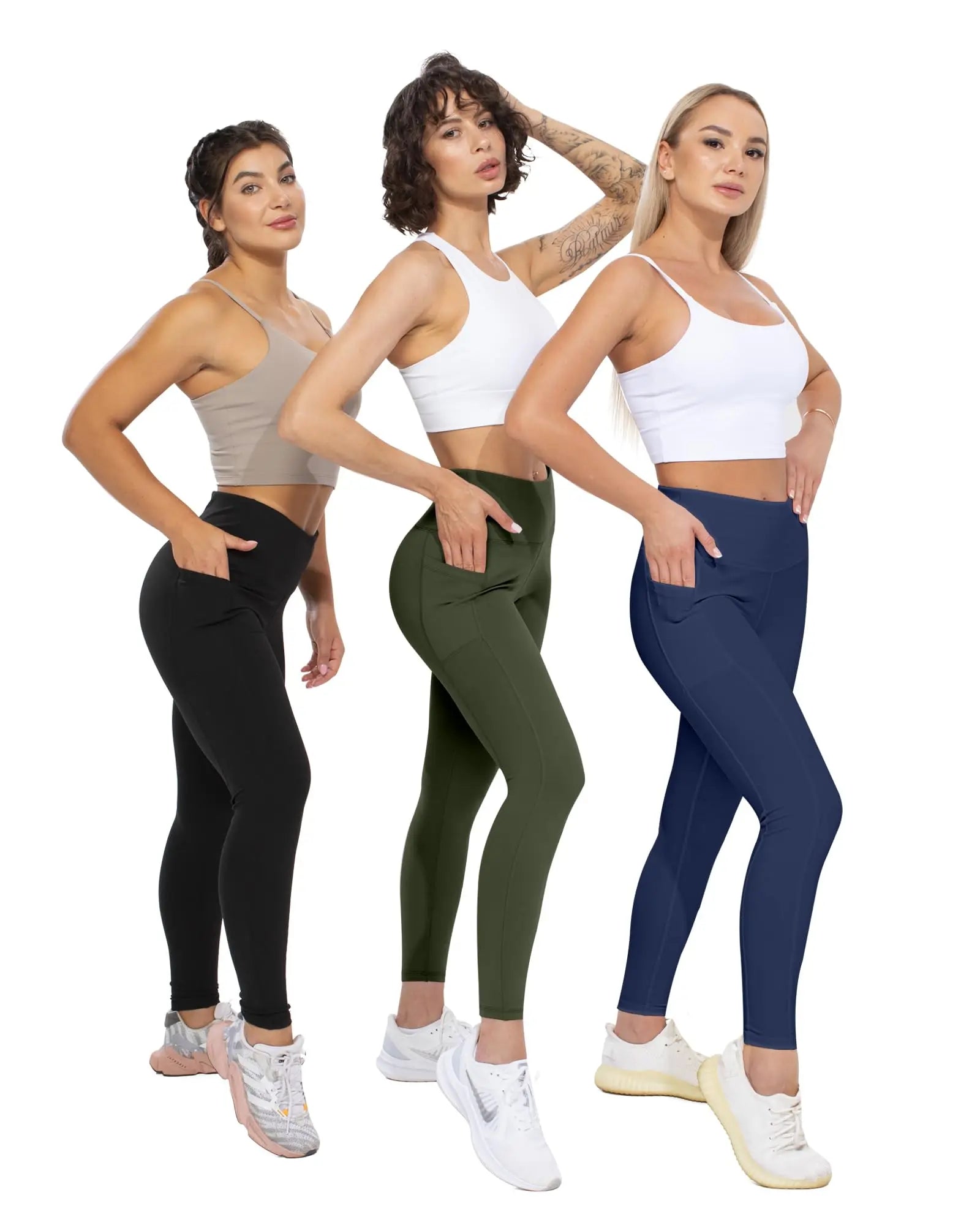 High Waist Gym Leggings for Women – Pockets, Stretch & Squat-Proof | Athletic Running Pants