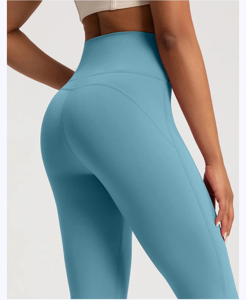High-Waist Flare Yoga Leggings - Breathable Wide Leg Pants