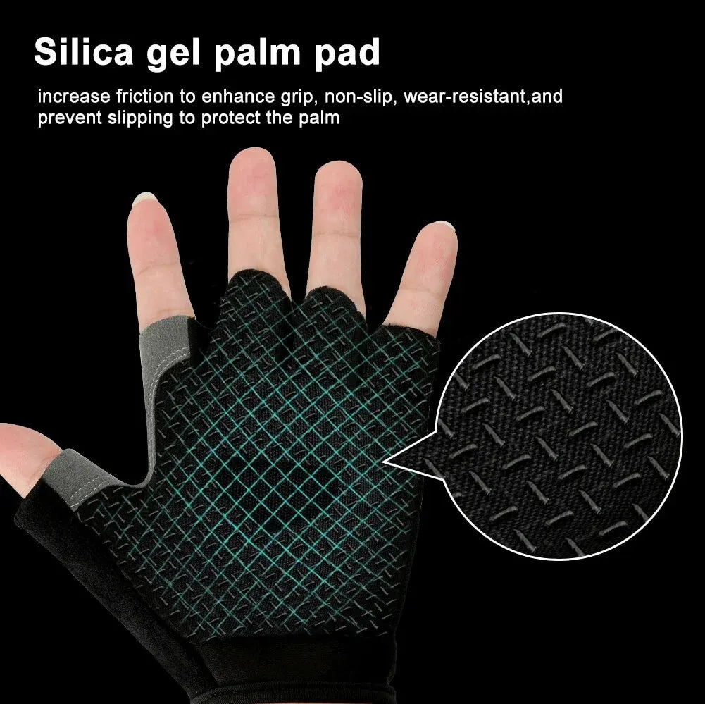 Gym Gloves - Fingerless Anti-Slip for Weight Lifting, Training & Cycling