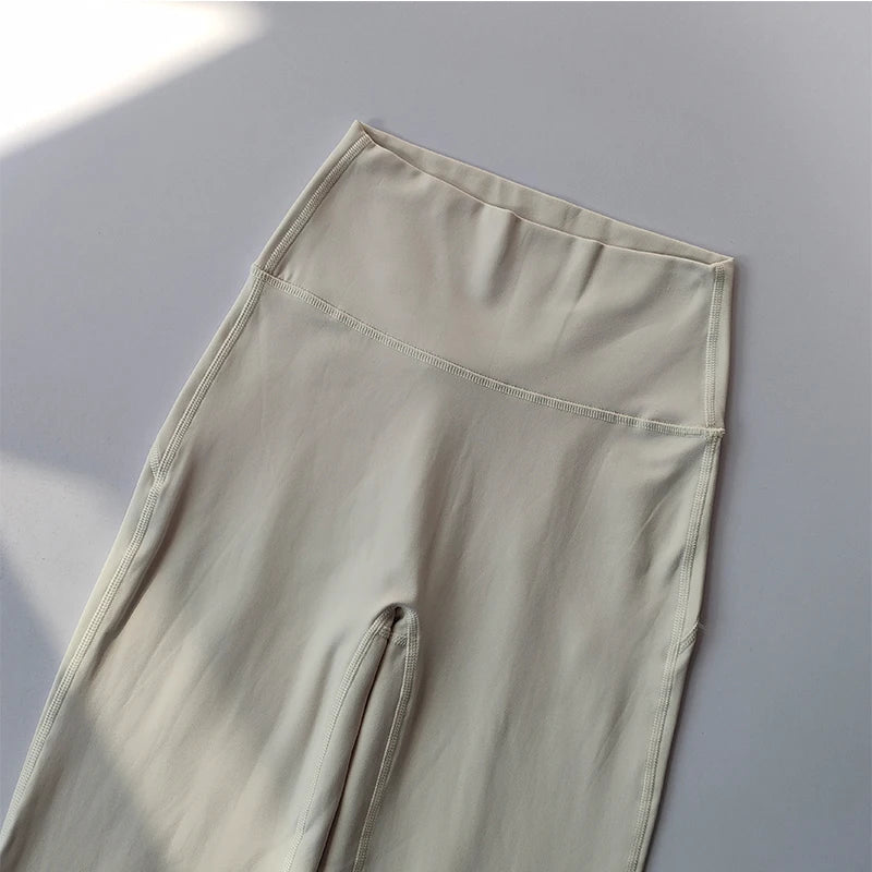 High-Waist Flare Yoga Leggings - Breathable Wide Leg Pants