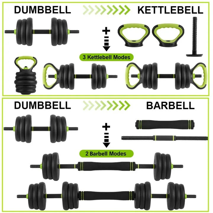 Adjustable Dumbbell Set – 44, 66 & 88 LB | 4-in-1 Barbell & Kettlebell Home Gym
