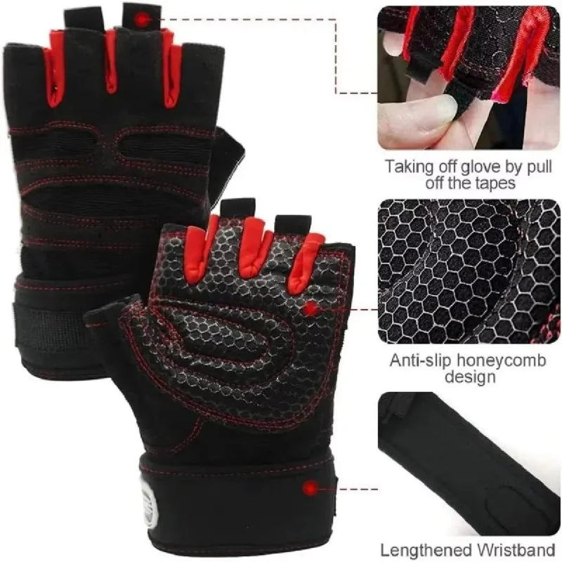 Gym Gloves with Wrist Support - Weight Lifting Gloves for Men & Women