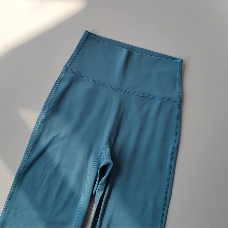 High-Waist Flare Yoga Leggings - Breathable Wide Leg Pants