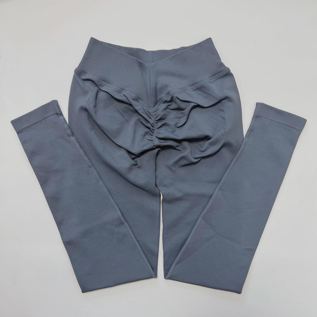 V-Back Scrunch Butt Leggings for Women – Seamless Yoga & Gym Tights | Booty Lifting