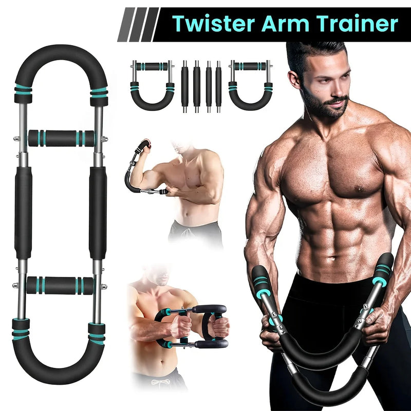 Adjustable Spring Twister Arm Exerciser – 20‑50kg Resistance Bar for Forearm, Triceps & Chest Workout