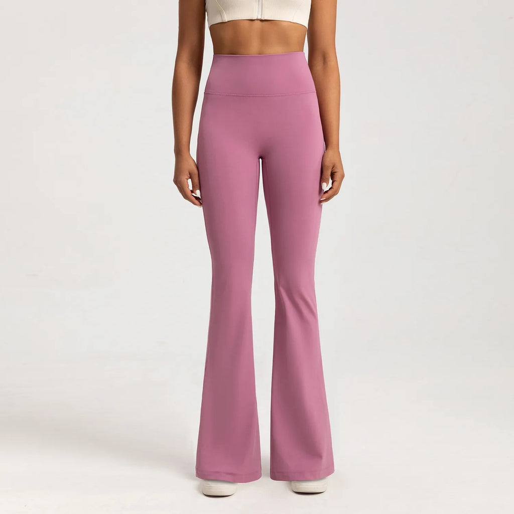 High-Waist Flare Yoga Leggings - Breathable Wide Leg Pants