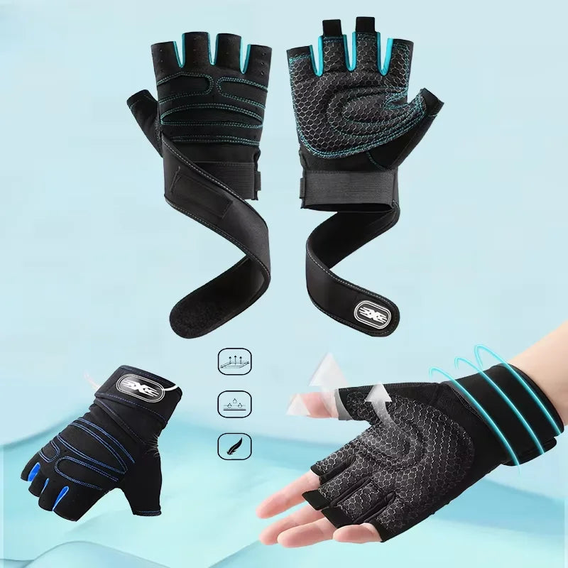 Gym Gloves with Wrist Support - Weight Lifting Gloves for Men & Women