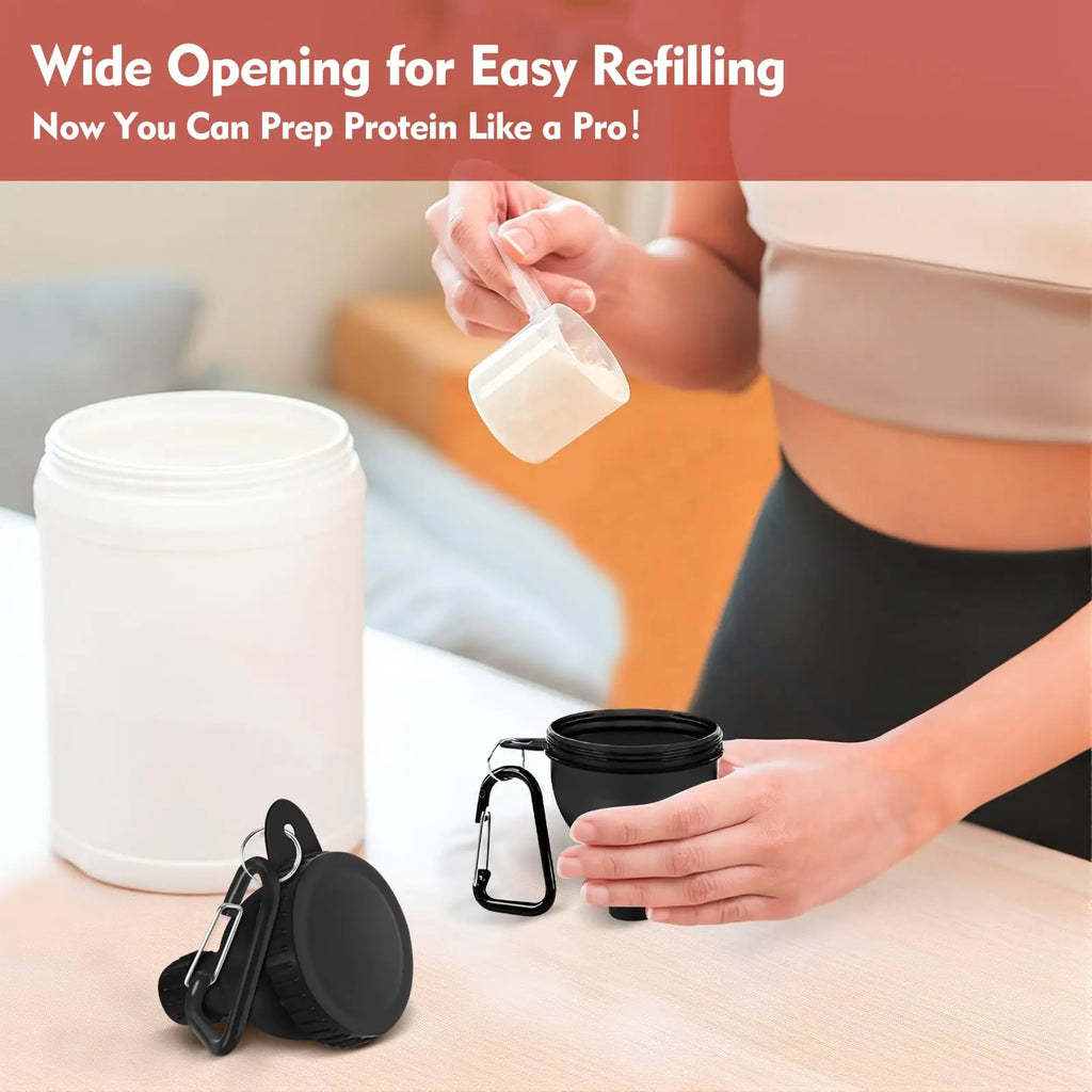 Portable Protein Powder Funnel with Carabiner - 50ml Travel Container