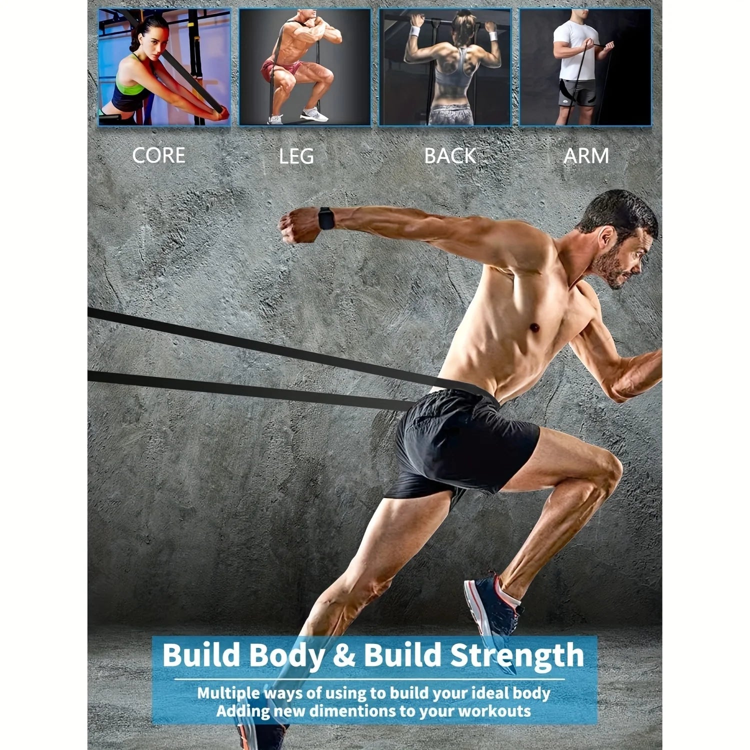 Stackable TPE Resistance Bands - Adjustable Strength Training Set for Home Gym