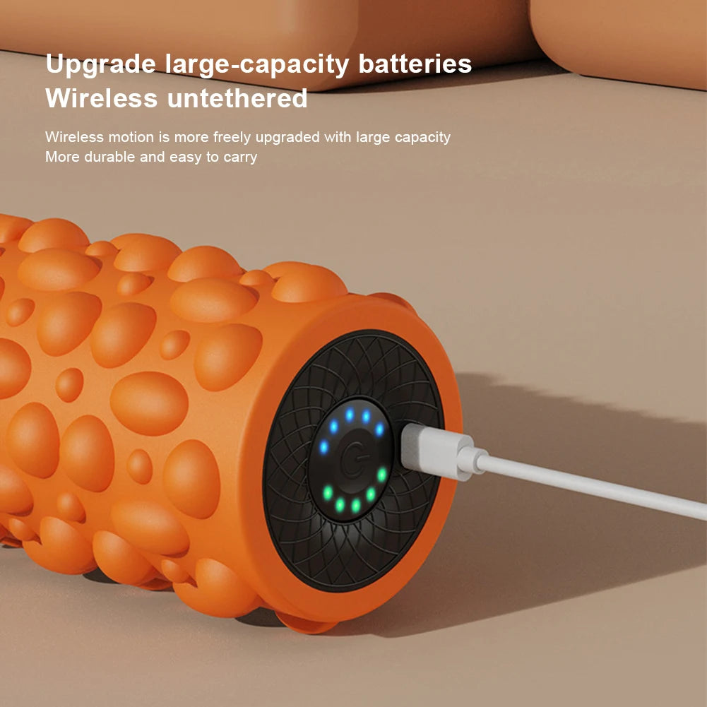Electric Vibrating Foam Roller - 5-Speed Rechargeable Muscle Massager for Recovery