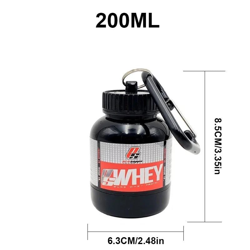 Portable Protein Powder Container - 100/200ml Leak-Proof Supplement Storage