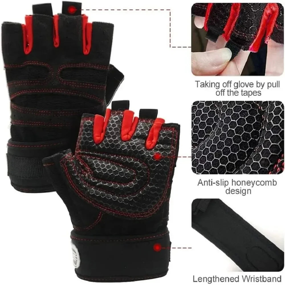 Gym Gloves with Wrist Support - Weight Lifting Gloves for Men & Women