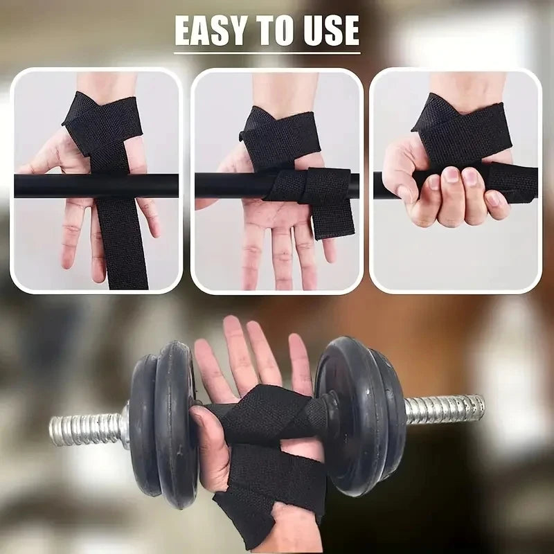 Adjustable Non-Slip Lifting Straps - Cotton & Silicone Grip
