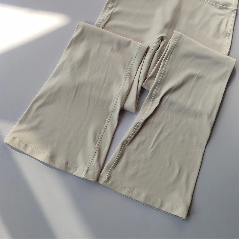 High-Waist Flare Yoga Leggings - Breathable Wide Leg Pants