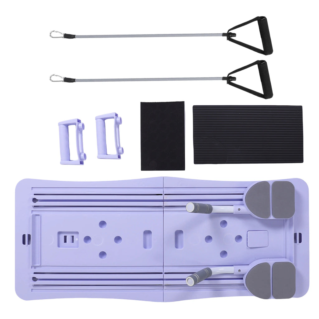 Foldable Pilates Board - 4-in-1 Core Trainer with Resistance Bands for Home Gym