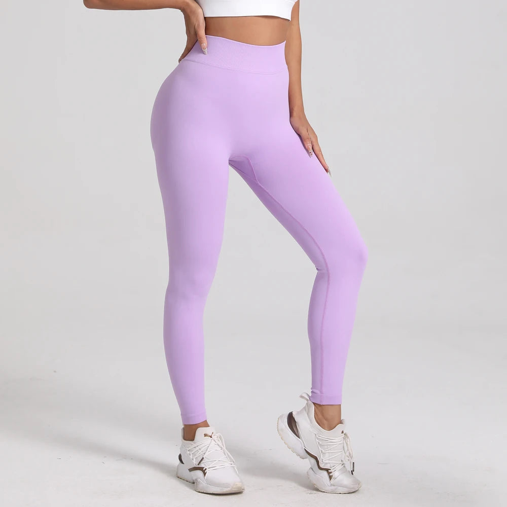 V-Back Scrunch Butt Leggings for Women – Seamless Yoga & Gym Tights | Booty Lifting