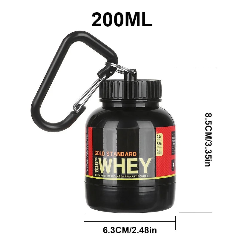 Portable Protein Powder Container - 100/200ml Leak-Proof Supplement Storage