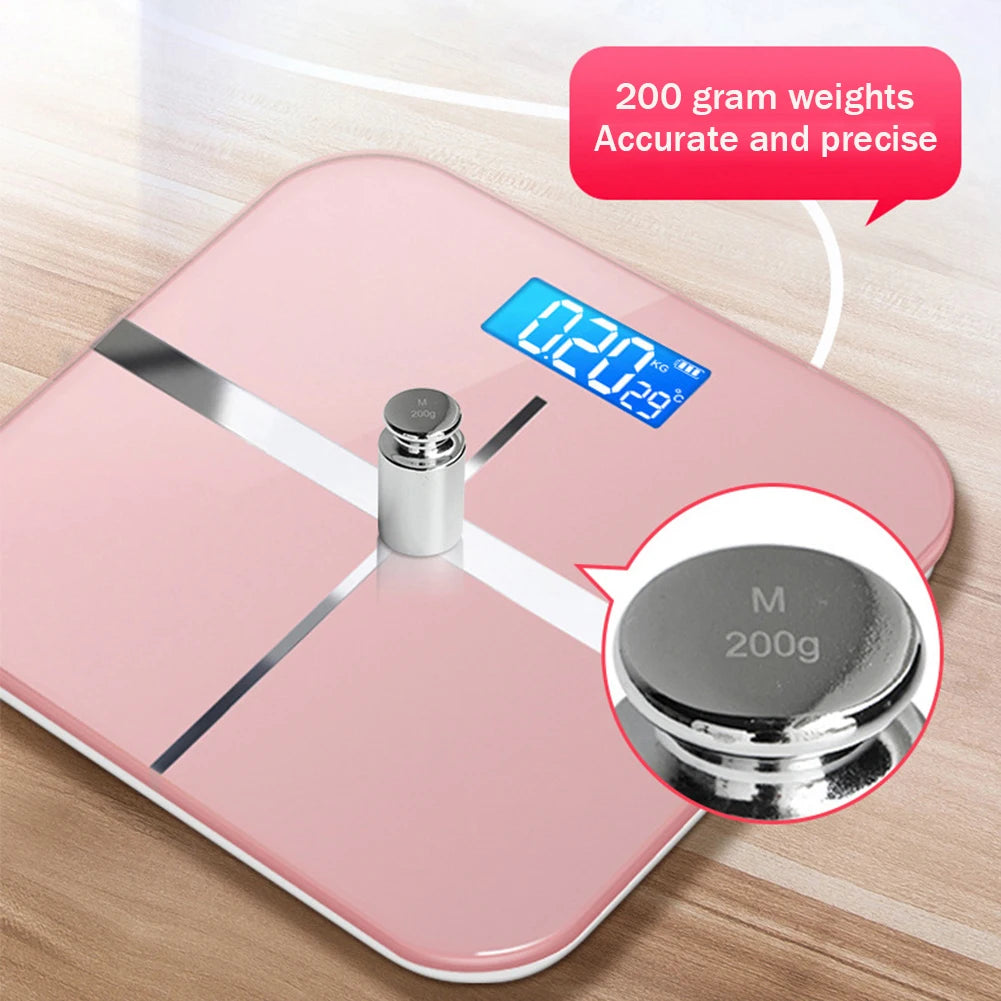 Smart Body Weight Scale - USB Rechargeable LED Display for Home & Office