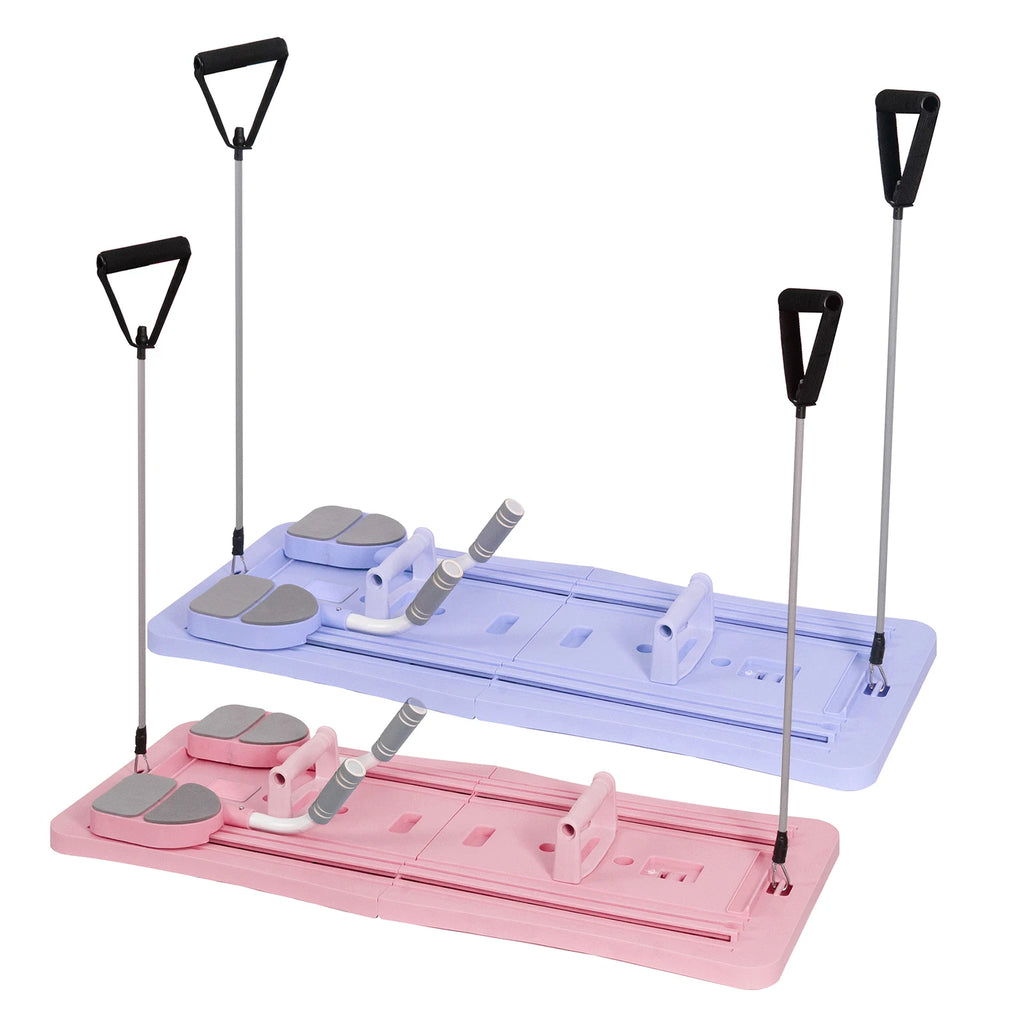 Foldable Pilates Board - 4-in-1 Core Trainer with Ab Wheel for Home Gym