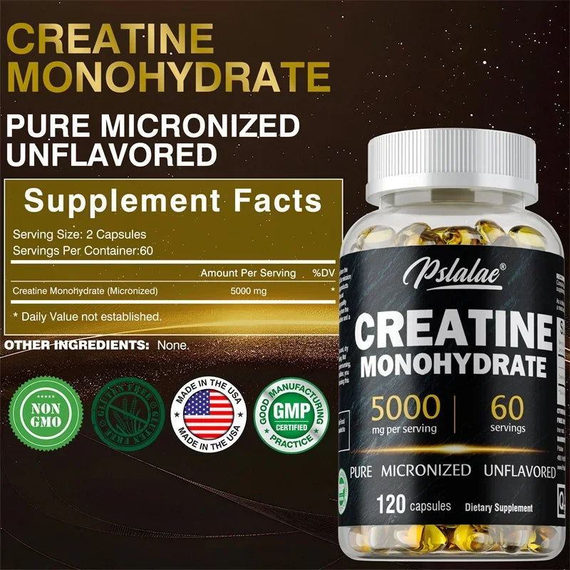Creatine Monohydrate Capsules - 5g Per Serving