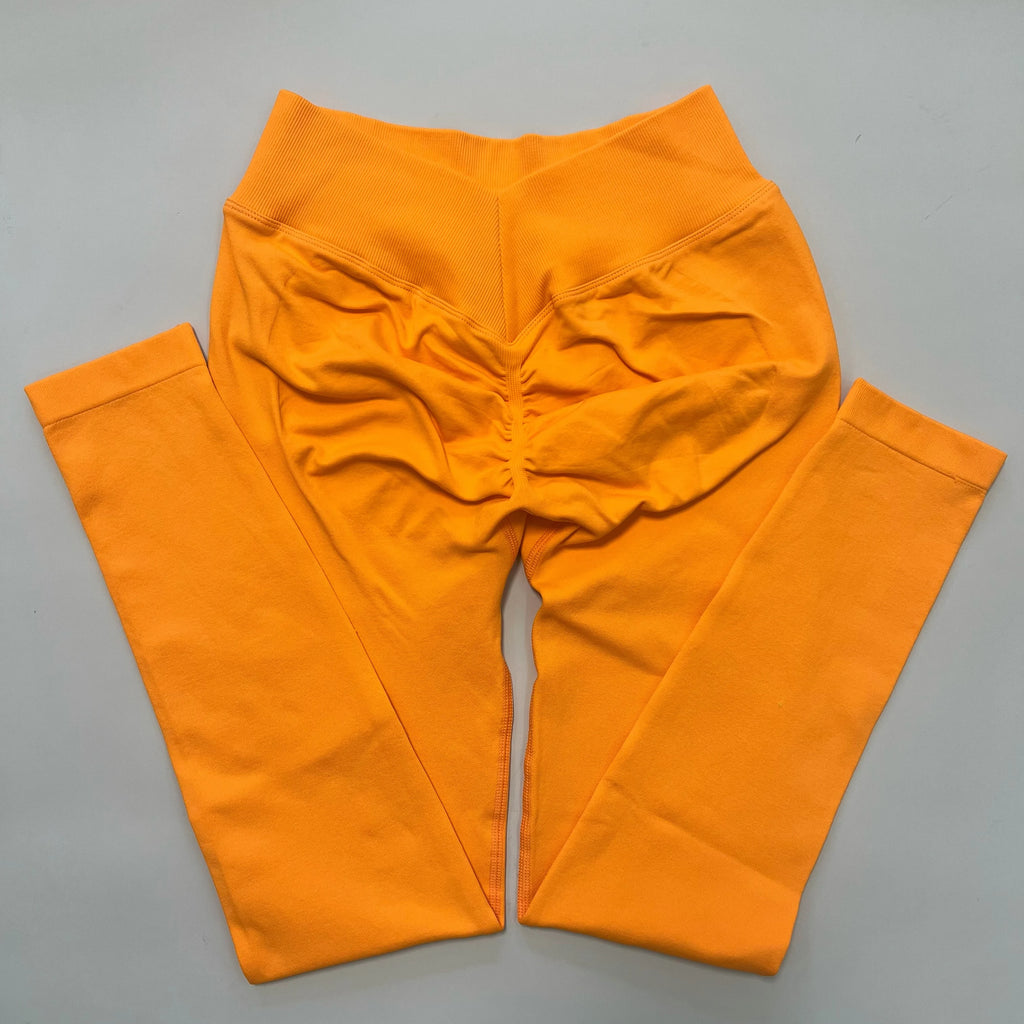 V-Back Scrunch Butt Leggings for Women – Seamless Yoga & Gym Tights | Booty Lifting