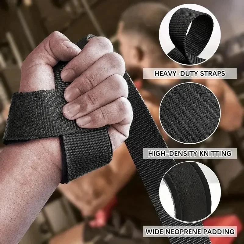 Adjustable Non-Slip Lifting Straps - Cotton & Silicone Grip