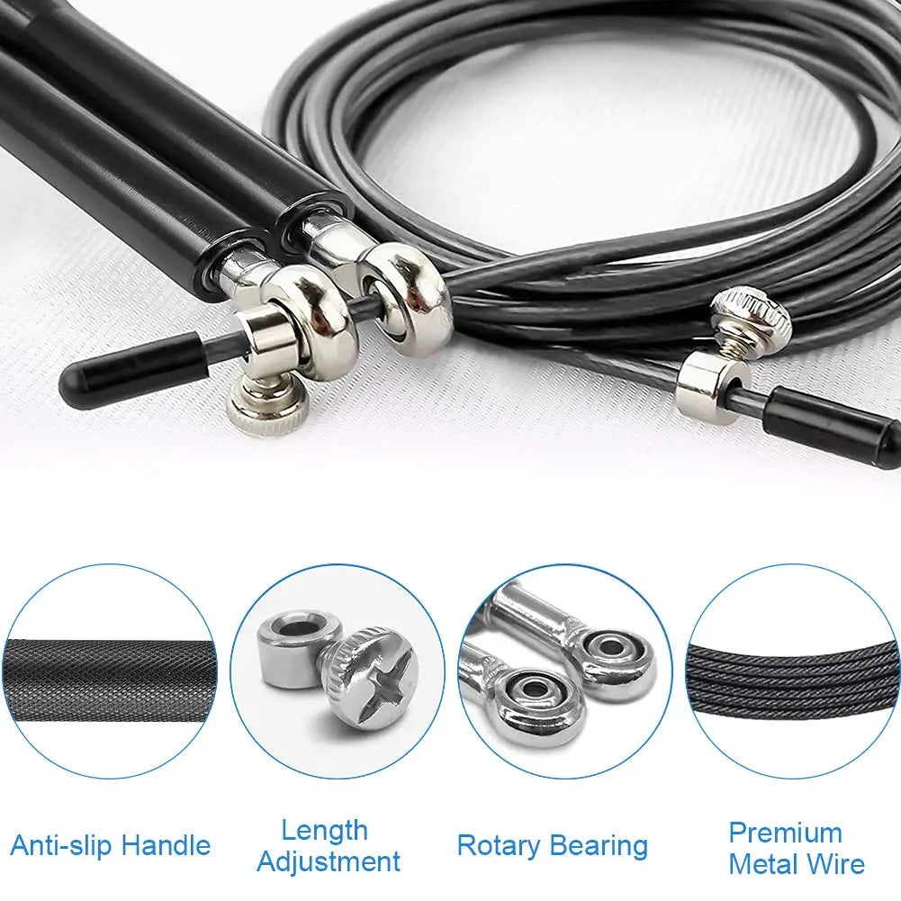 Heavy-Duty Speed Jump Rope - Steel Wire for Boxing, MMA & CrossFit Training